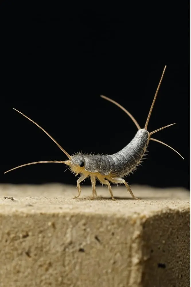 Silberfischchen — Silbrig glänzend, nachts im Bad — ein Hinweis auf zu hohe Luftfeuchte.